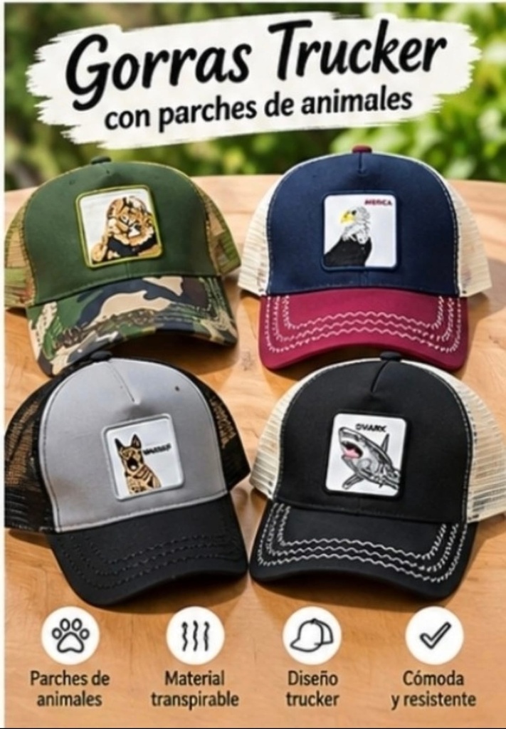 GORRAS RED TRUCKER APLIQUE ANIMALES 