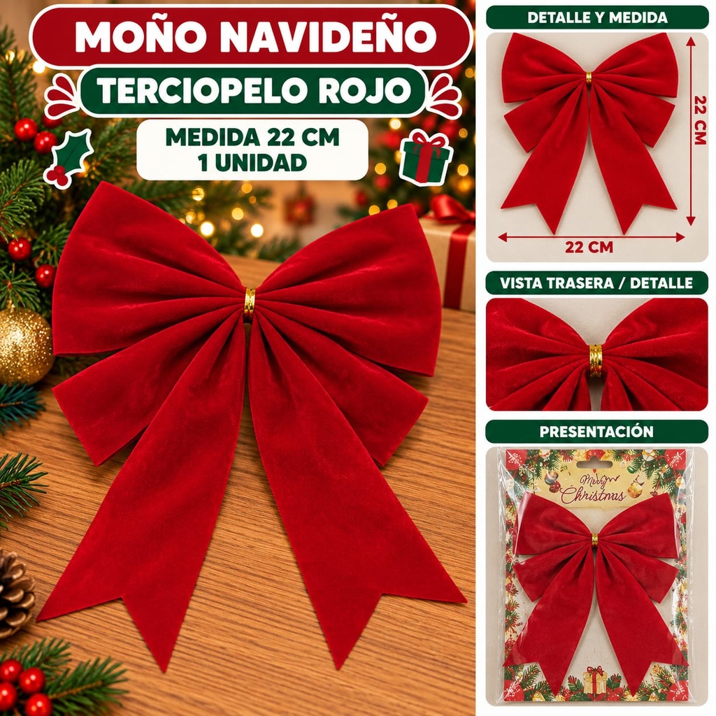 MOÑO X 1 ROJO 20X22CM 9192-436