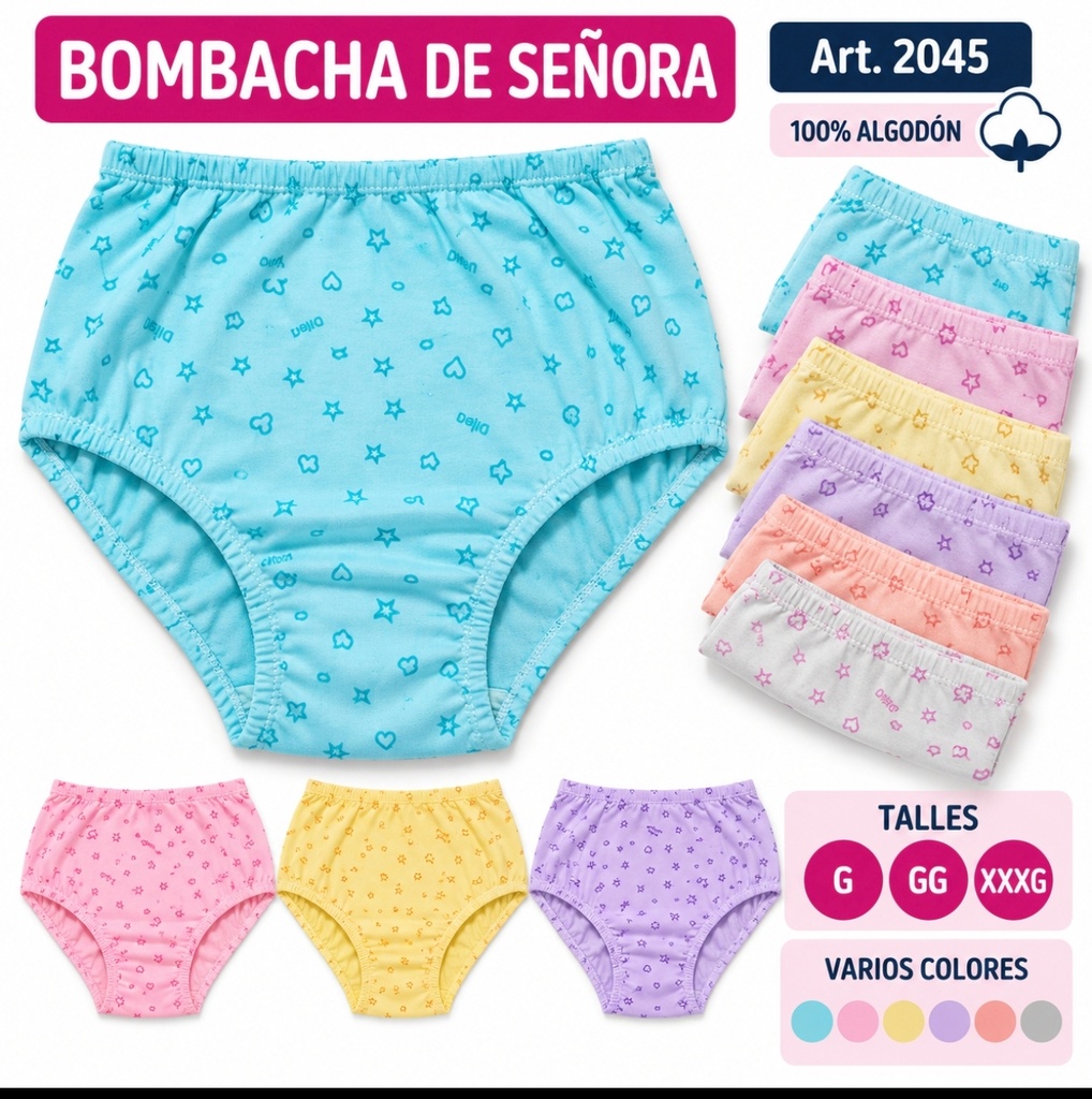 BOMBACHA ALGODON SEÑORA ESPECIAL A SUPER ESPECIAL ESTAMPADA 2045