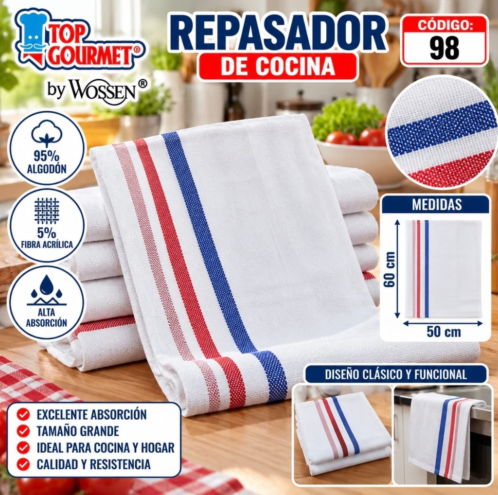REPASADOR BLANCO RAYA AL COSTADO FRANCES TOP GOURMET ART 98