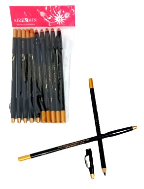 LAPIZ DELINEADOR CON SACAPUNTA NEGRO EN BOLSA X12