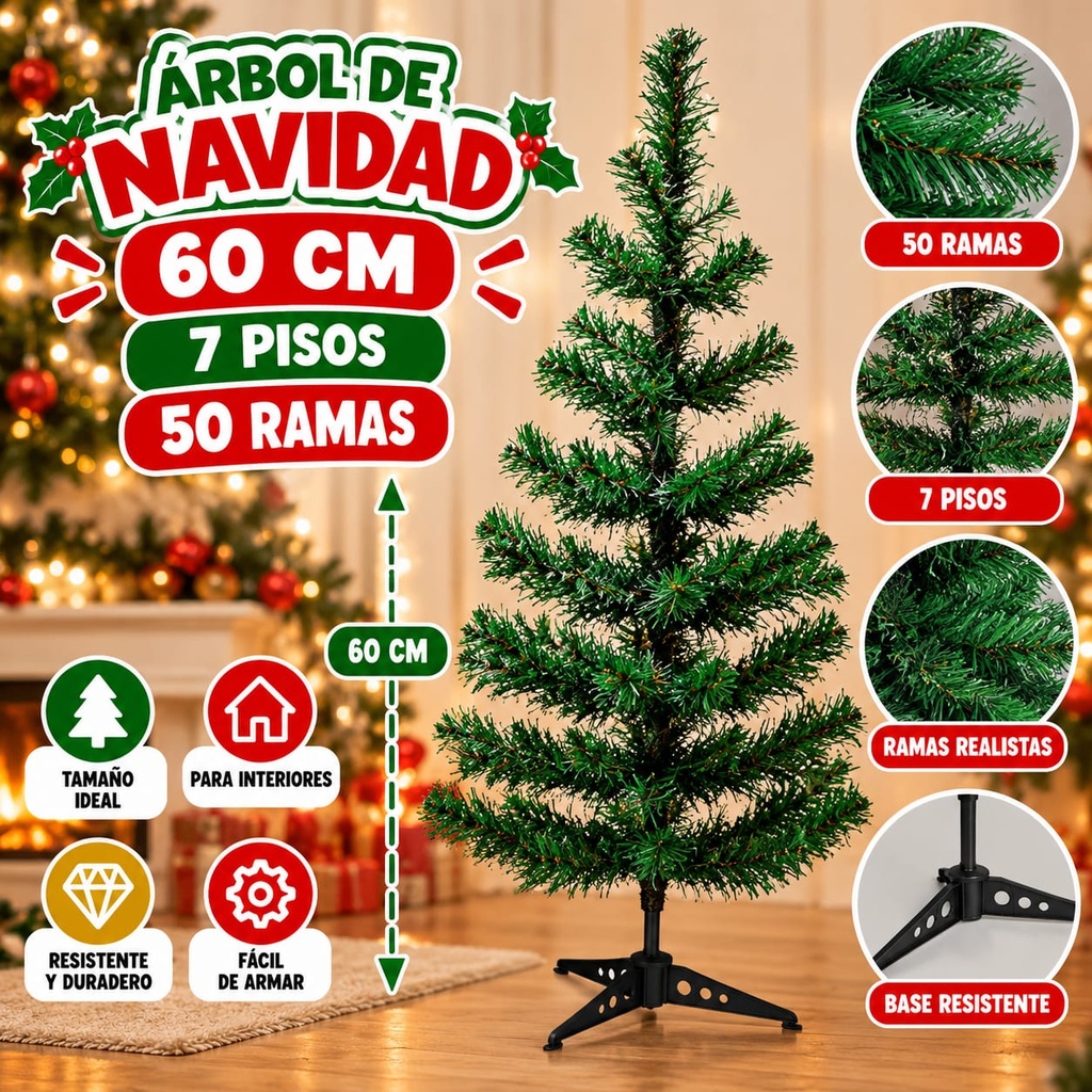 ARBOL 60 CM VERDE BARILOCHE EN BOLSA ART 60V