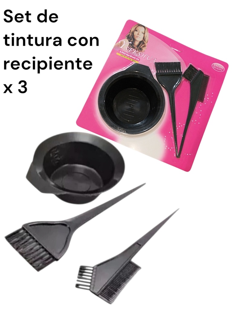 SET TINTURA X 3 CON RECIPIENTE EN BLISTER