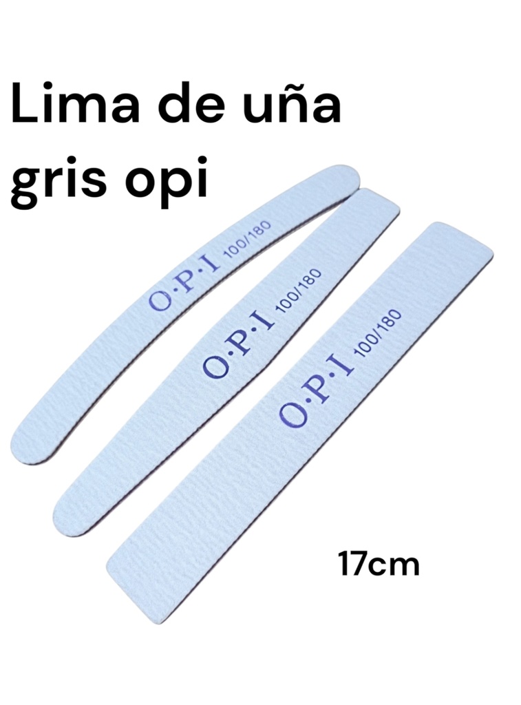 LIMA DE UÑA OPI 100/180 GRIS PULIDORA 17 CM VARIOS MODELO
