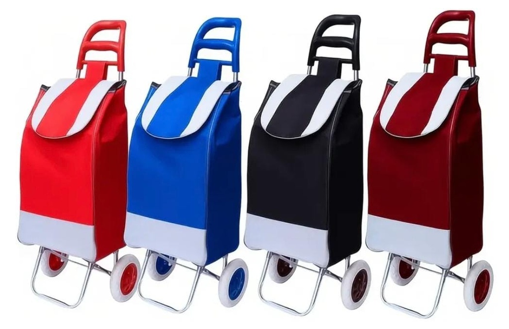 CARRO DE COMPRA SEÑORA LISO COLORES VARIOS 94X34X26CM
