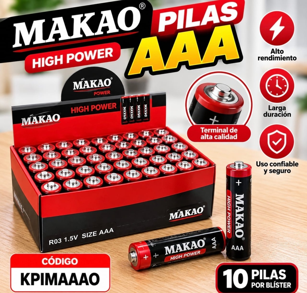 PILA MAKAO AAA CAJA X 50 PRECIO UNITARIO KPIMAAAO