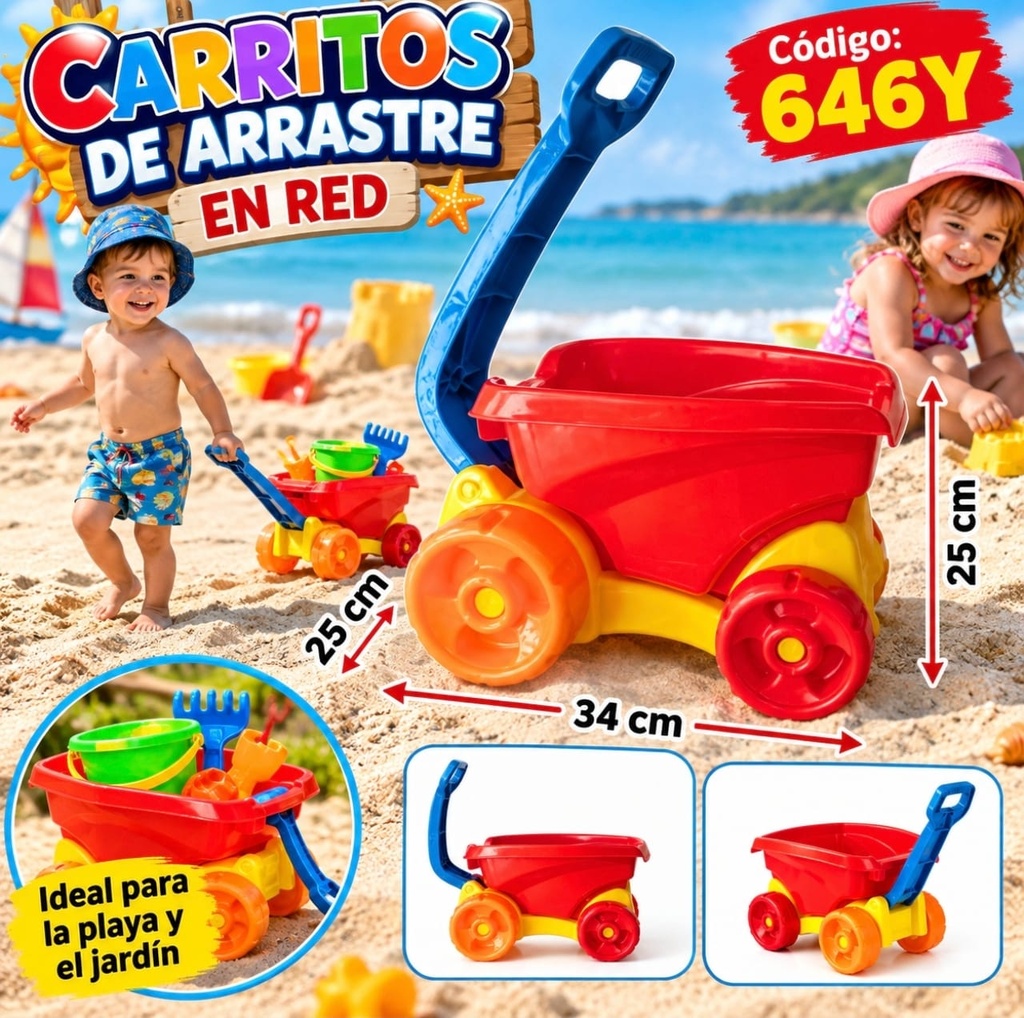 CARRITO DE ARRASTRE EN RED JUGUETES YUYU 646Y