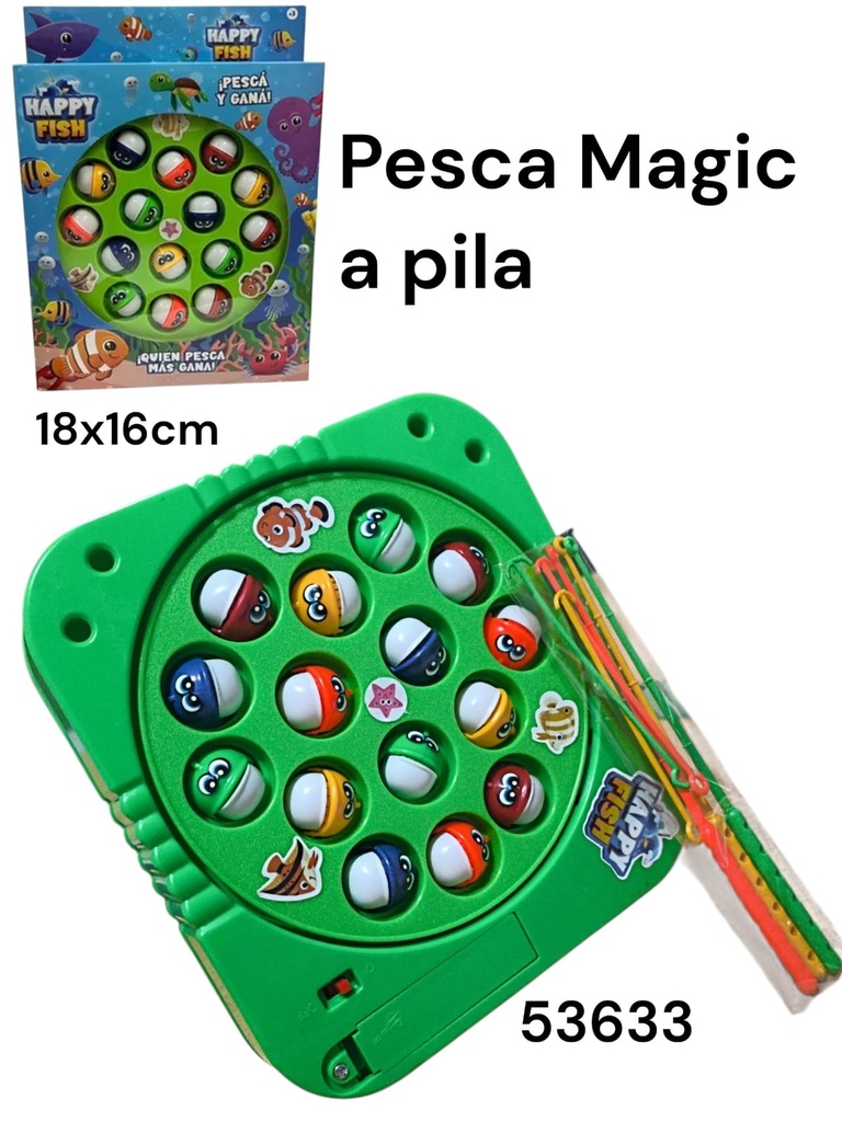 PESCA MAGIC EN CAJA A PILA HAPPY FISH 18X16 CM A PILA 53633