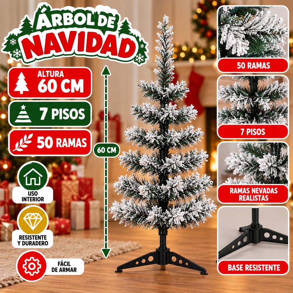 ARBOL NEVADO 60 CM BARILOCHE 60SN