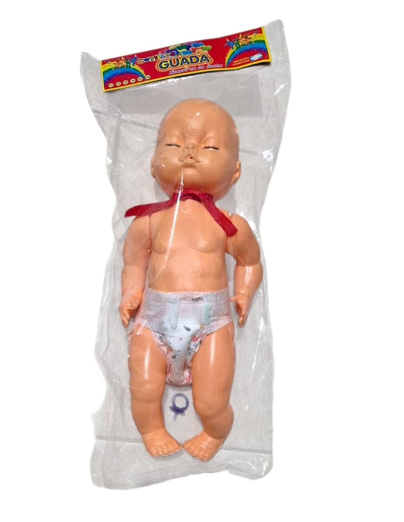 BEBE PLASTICO EN PAÑAL CON CHUPETE ECO EN BOLSA
