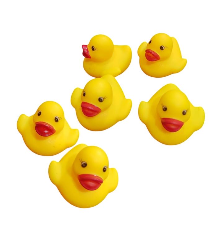 PATITOS X 6 EN RED DE GOMA PARA BAÑO
