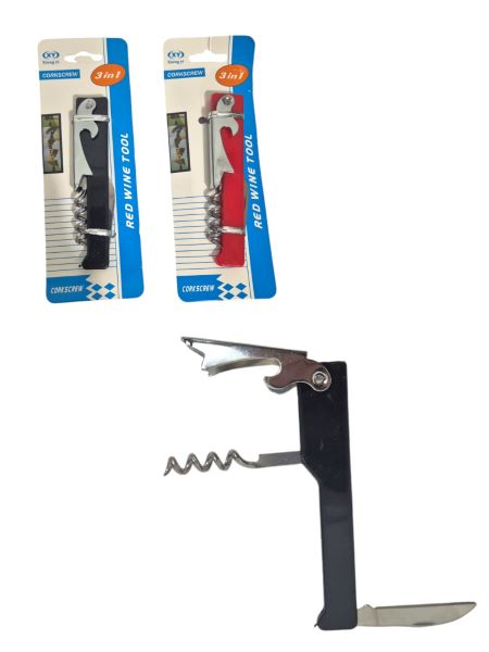 DESTAPADOR SACACORCHO METAL 3 EN 1 31258
