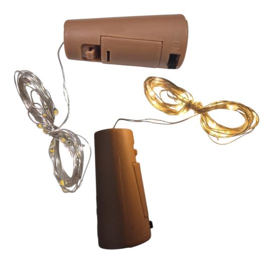 ALAMBRE DECORACION LED X 20 LUZ CALIDA CORCHO