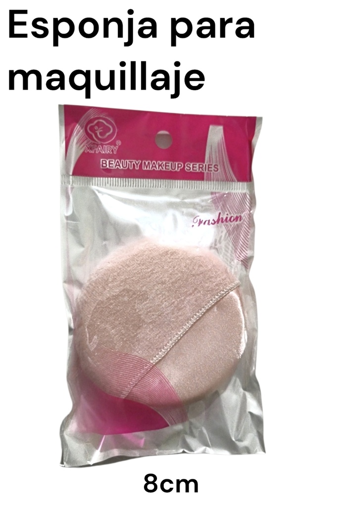 ESPONJA DE MAQUILLAJE 8CM DIAMETRO REDONDO EN BOLSA IG6824 XFAIRY
