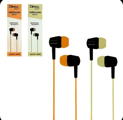 AURICULAR DINAX CABLE DE GOMA DX-EAR15MIC C/ MICROFONO EN CAJA