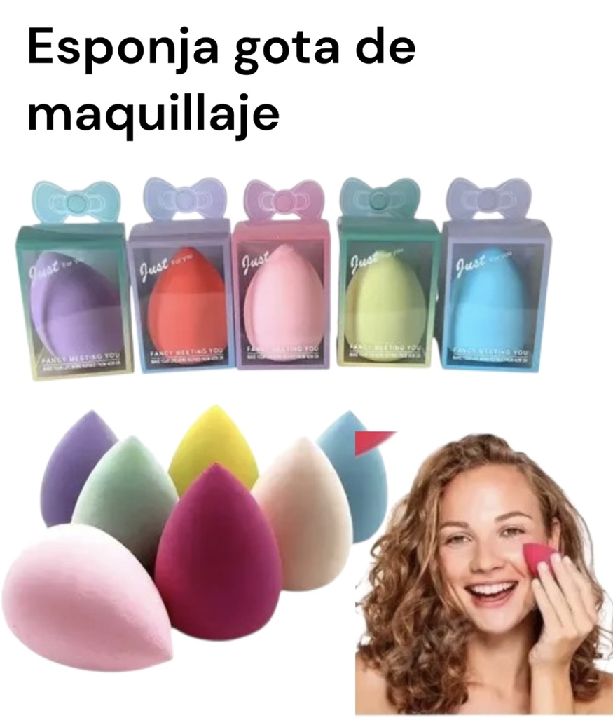 ESPONJA GOTA COLORES VARIOS PARA MAQUILLAJE IGB110 EN CAJA ACRILICA 10380