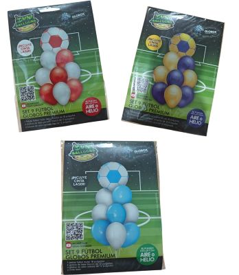SET GLOBO X 9 UNIDADES FUTBOL BOCA/RIVER/ARGENTINA