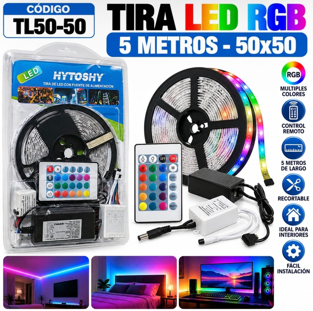 TIRA LED 5050 HYTOSHY EN BLISTER HT-09