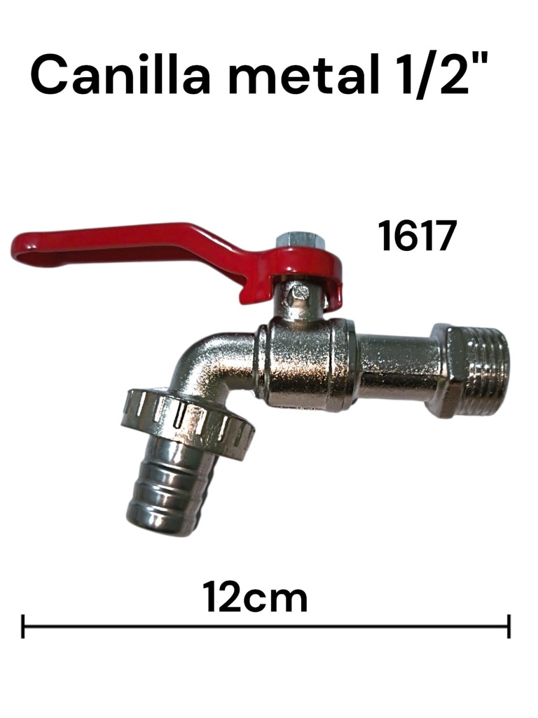 CANILLA 1/2" DE METAL EN BOLSA 1617 MEDIO GIRO
