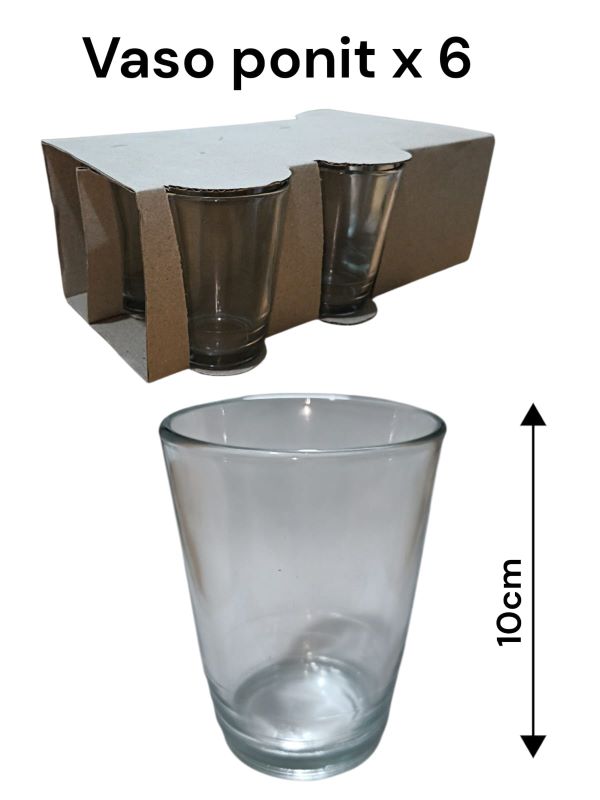 VASO AGUA POINT PACK X 6 CAJA CARTON