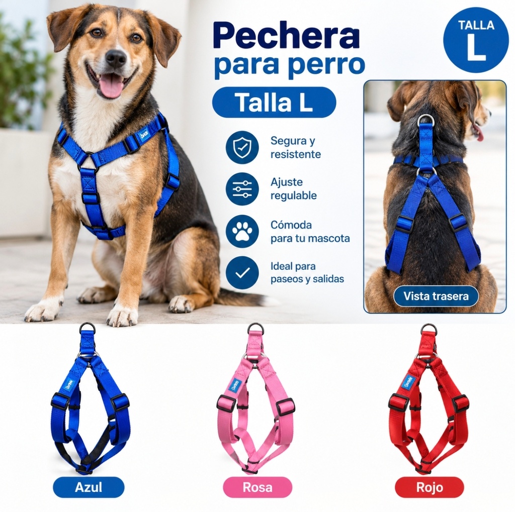 PECHERA PARA PERRO TALLE L DOG HARNESS 23-826C