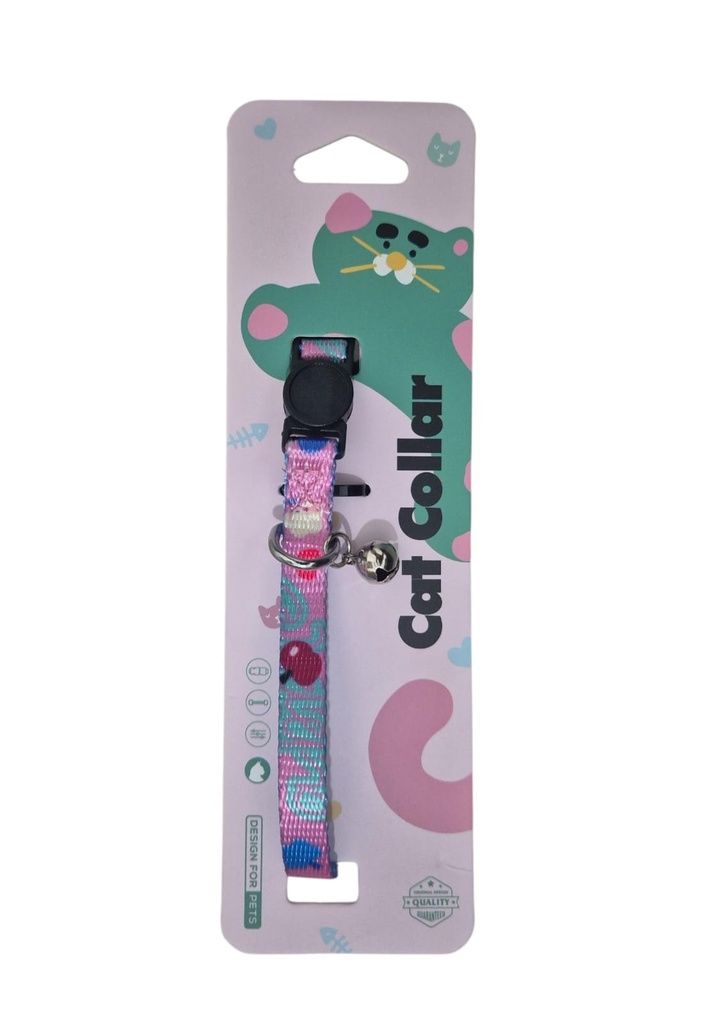COLLAR PARA GATO CON CAMPANA ESTAMPADO DE POLIESTER CUELLOS DE 18-26 23-830 23-829
