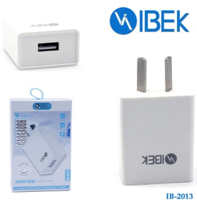 CARGADOR IBEK 2.1A IB-2013 SIN CABLE 1 ENTRADA USB