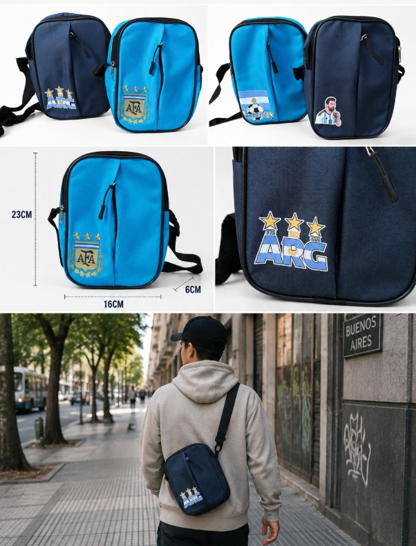 MORRAL CORDURA HOMBRE AFA MUNDIAL 23X16CM 11255