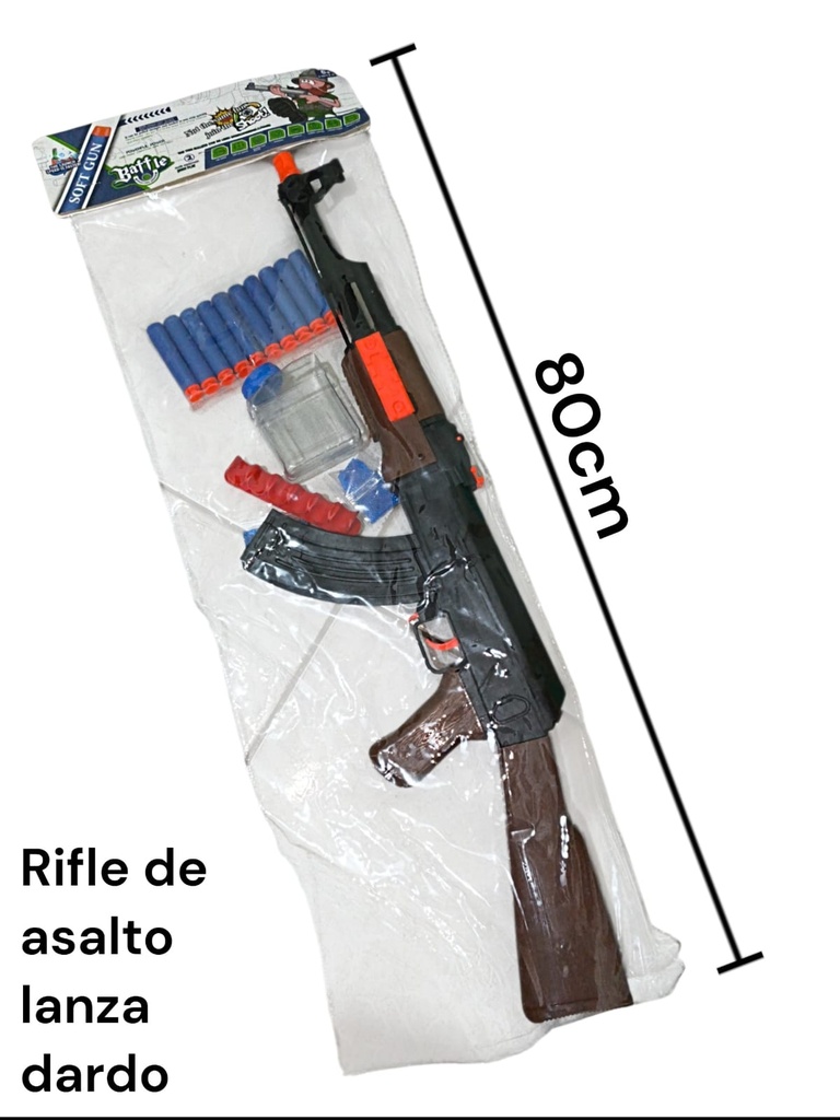 RIFLE LARGO 62 CM EN BOLSA TIRA DARDOS Y HIDRO GEL BATTLE HW25076114