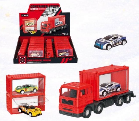 CAMION CON 1 AUTO A FRICCION 16X7CM X12 EN CAJA