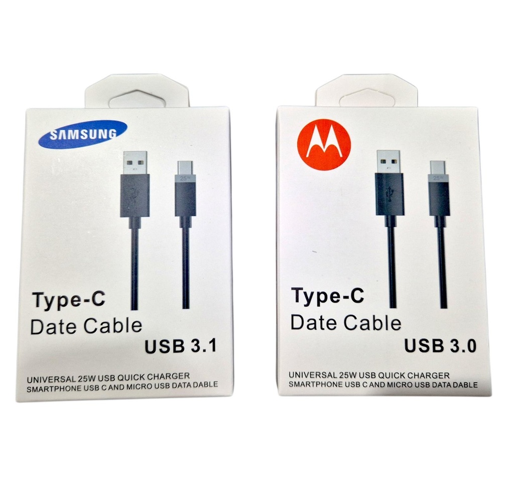 CABLE TIPO C SAMSUNG/MOTOROLA TIPO C USB 3.1/3.0 EN CAJA