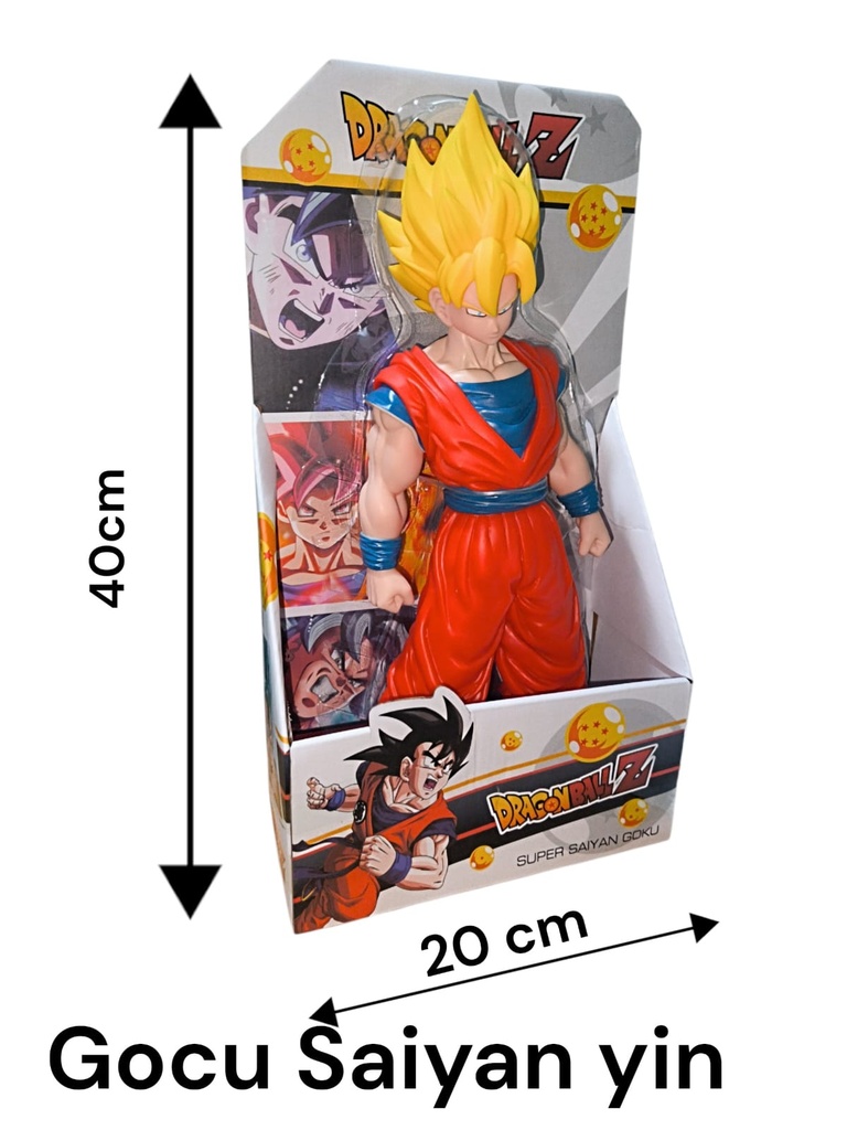 GOKU SUPER SAIYAN GRANDE 40 CM CAJA EXIBIDORA