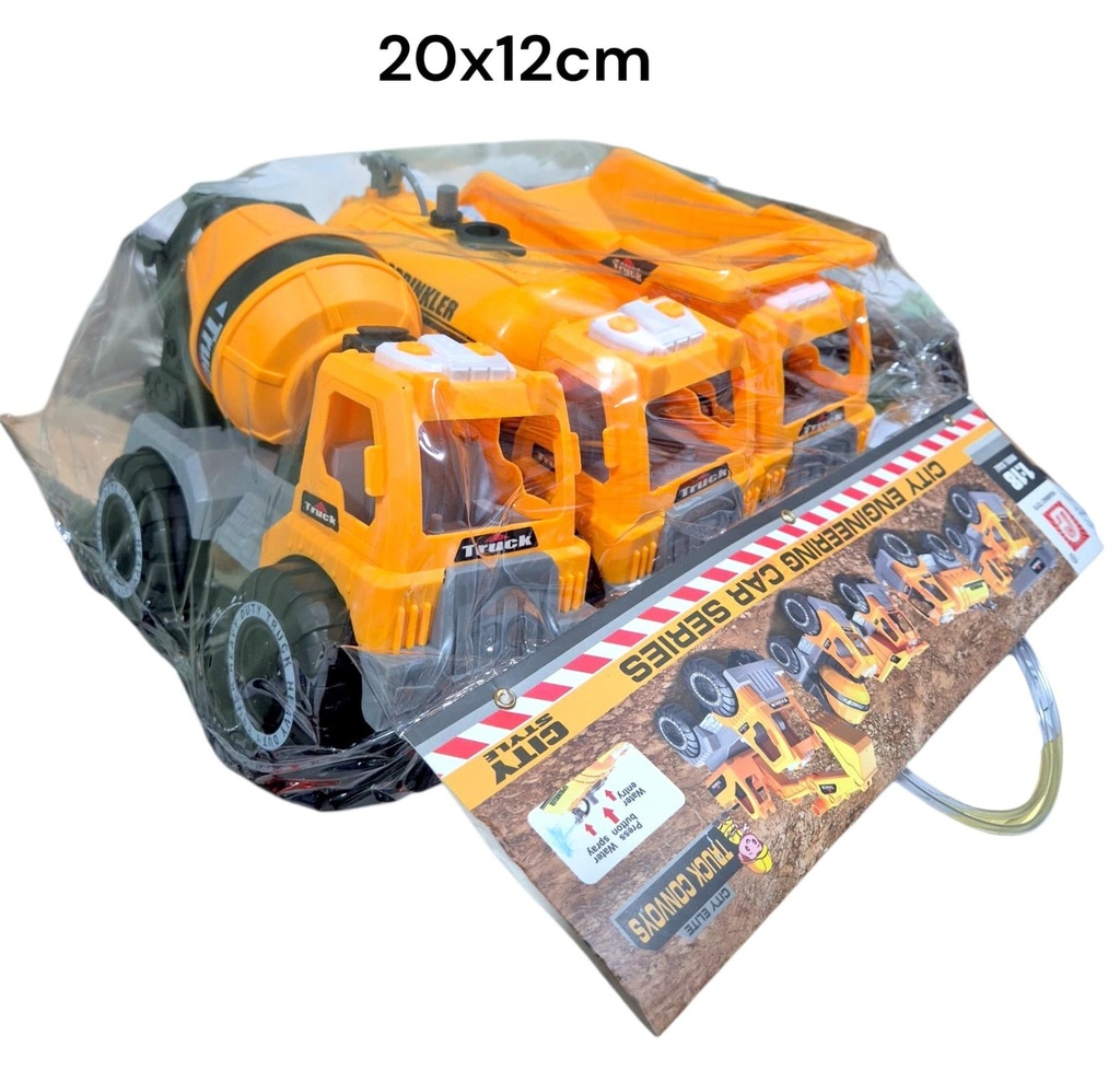 CAMION DE CONTRUCCION X 3 20X12CM C/U EN BOLSA PVC E191