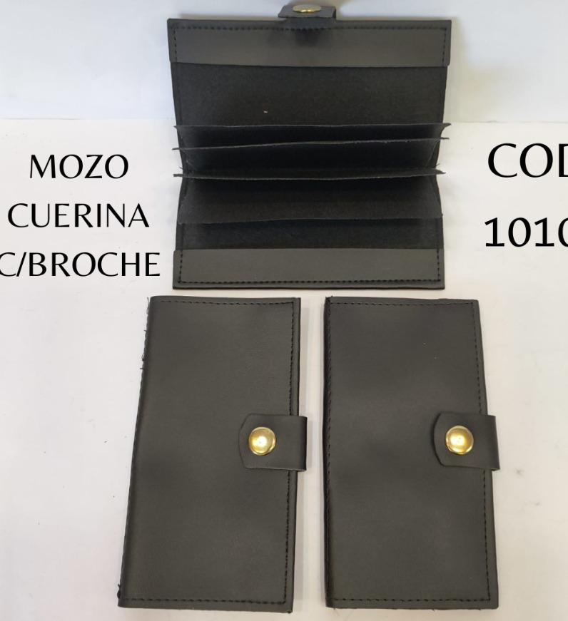 BILLETERA MOZO CUERINA ANCHA CON BROCHE ECO