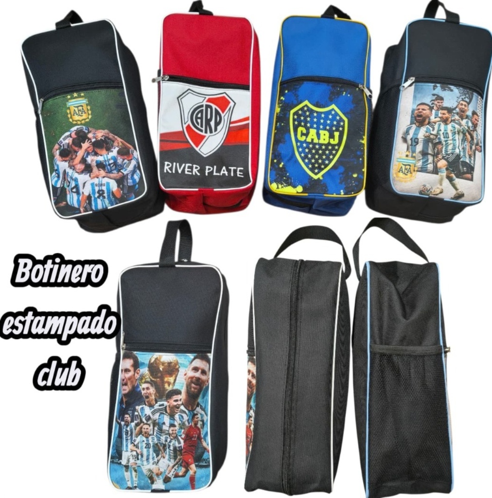 BOTINERO CORDURA ESTAMPADO EQUIPOS2 CIERRES Y 1 BOLSILLO PORTA BOTELLA 47013
