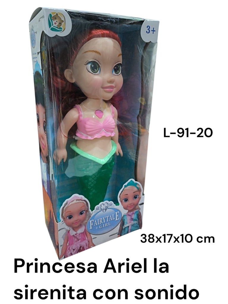 MUÑECA PRINCESA ARIEN LA SIRENITA GRANDE FAIRLYTALE L-91-20