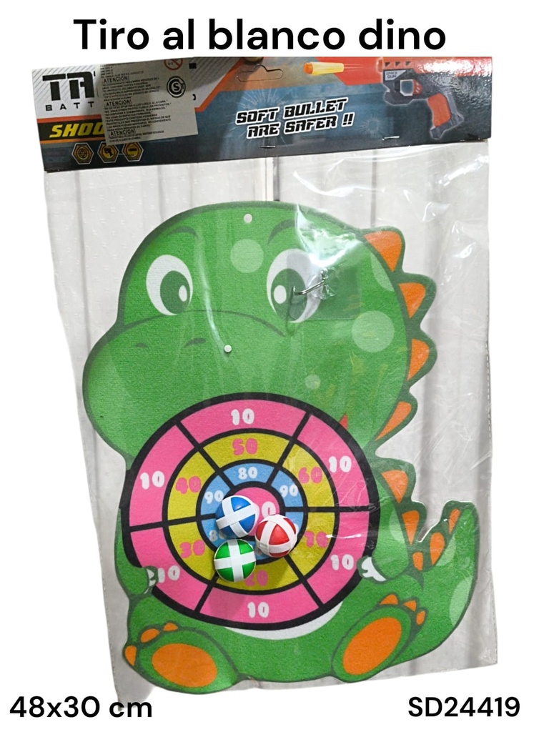 TIRO AL BLANCO DINO 48 X 30 CON PELOTITAS EN BOLSA SD 24419Z3