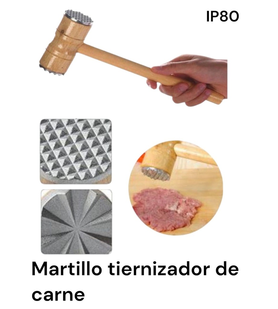 MARTILLO TIERNIZADOR DE CARNE MADERA CON METAL IP80