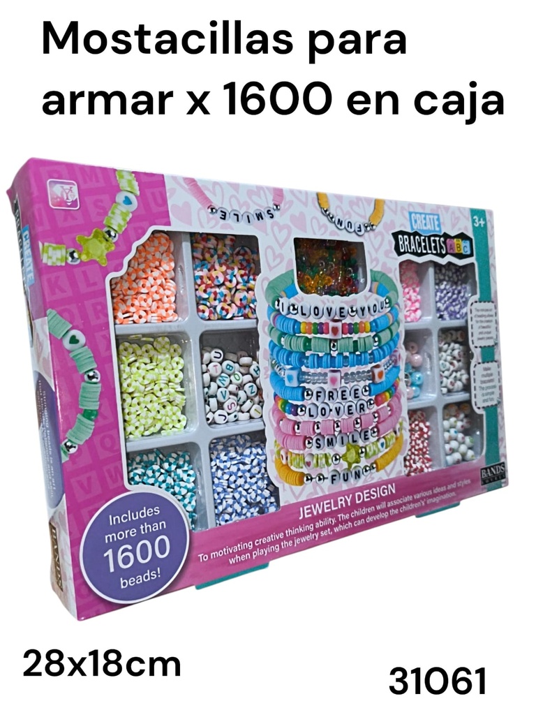 MOSTACILLAS PARA ARMAR PULCERAS/COLLARES EN CAJA X 1600 31061