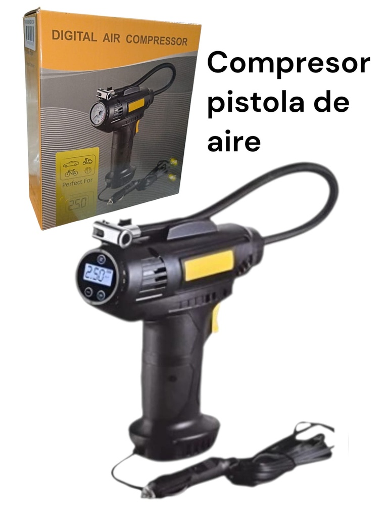 COMPRESOR DE AIRE PISTOLA 12 VOLT P/ AUTO