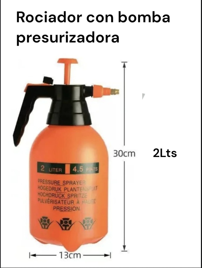 ROCIADOR CON BOMBA PRESURIZADORA 2 LTS MAKAO