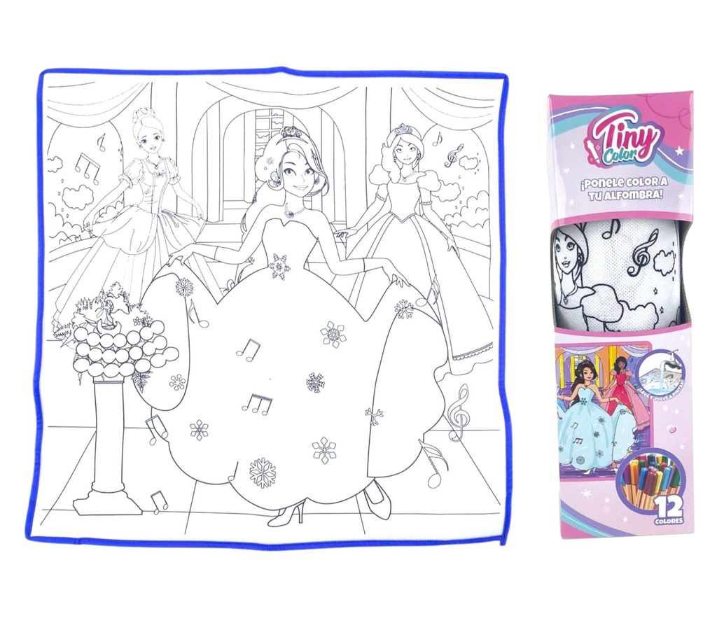 SET DE BIBUJO MAGICO PRINCESAS C/ FIBRAS EN CAJA TINY 55916 50X50CM