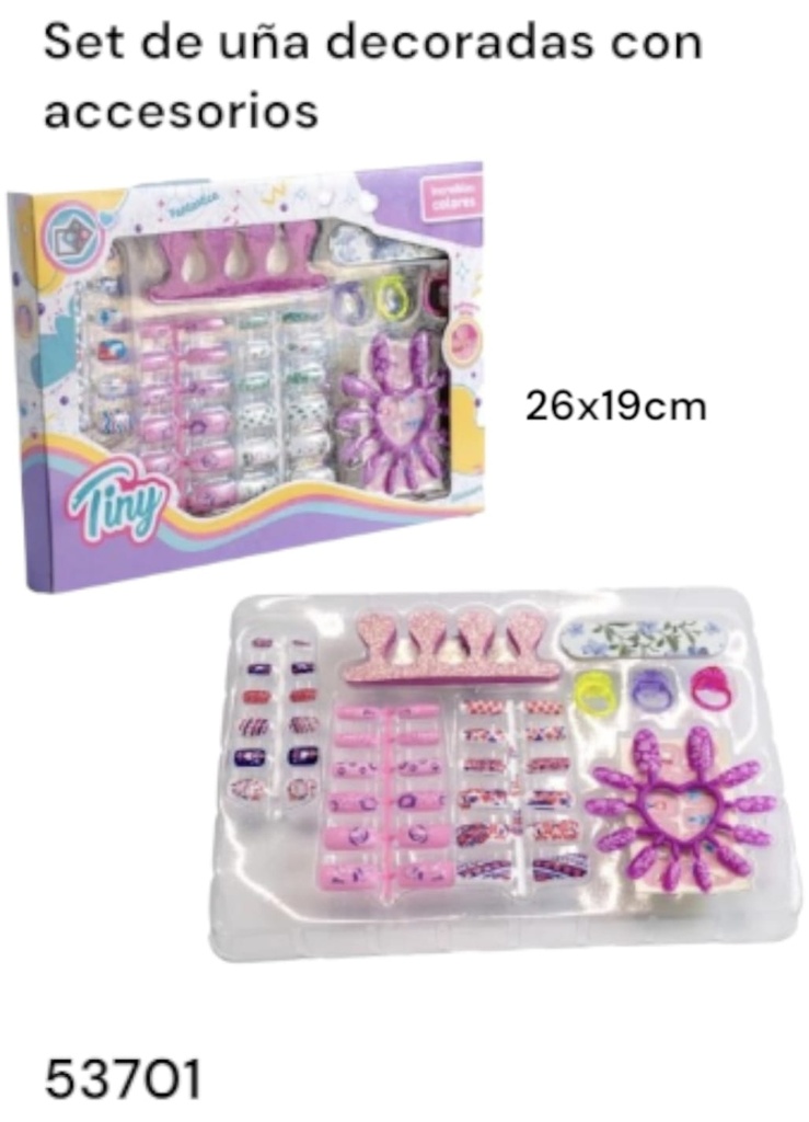 SET DE UÑA DECORADAS TINY EN CAJA 26X19CM CON ACCESORIOS 53701