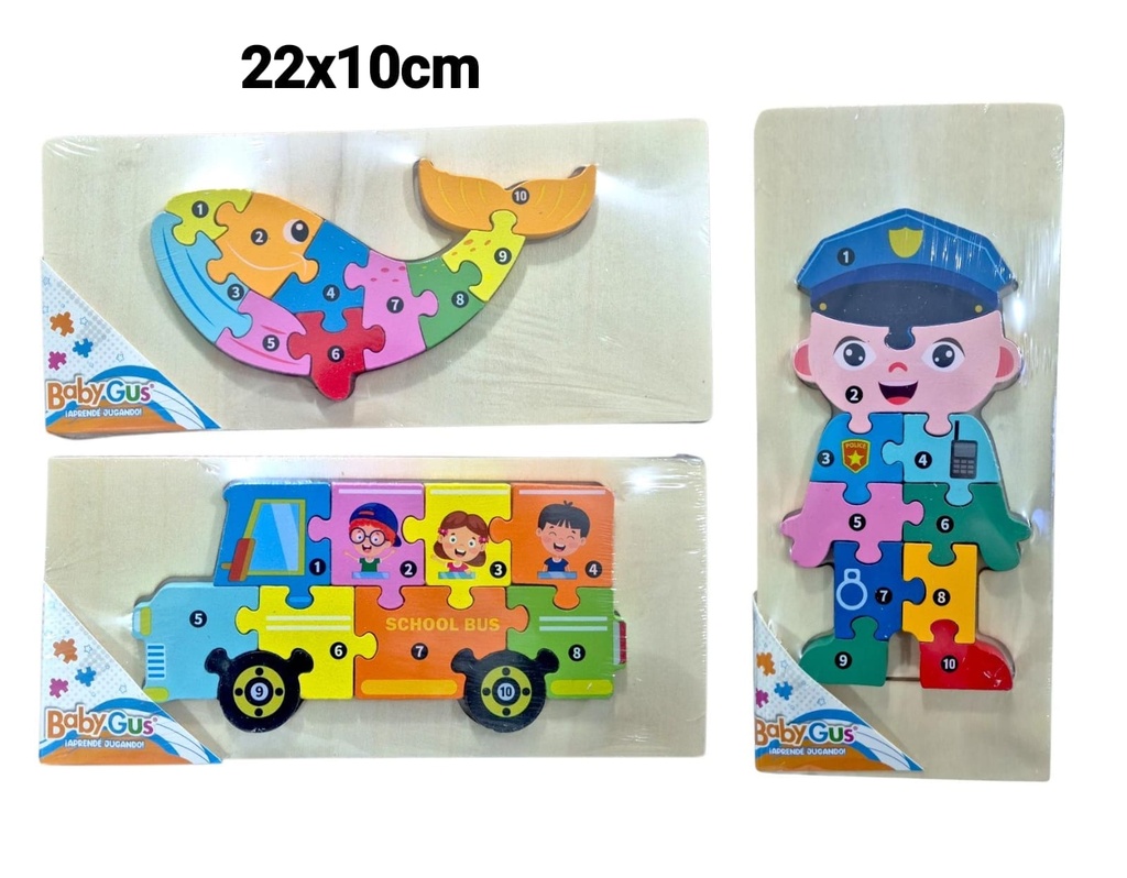 JUEGO DE ENCASTRE DE MADERA C/ NUMEROS 22X10CM 55159