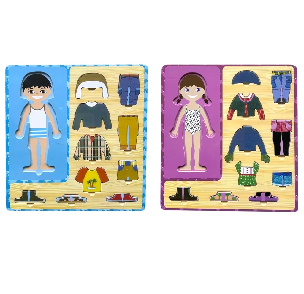 JUEGO DE ENCASTRE DE MADERA PARA VESTIR 30X30CM 55816