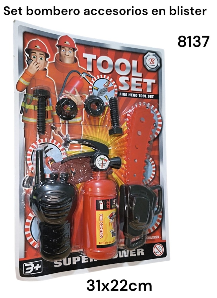 SET DE BOMBERO EN BLISTER MOTOSIERRA / MATAFUEGO 8137 TOOL SET