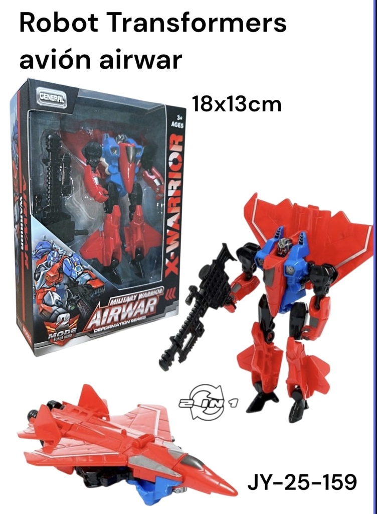 ROBOT TRANSFORMERS EN AVION EN CAJA AIRWAR JY-25-159