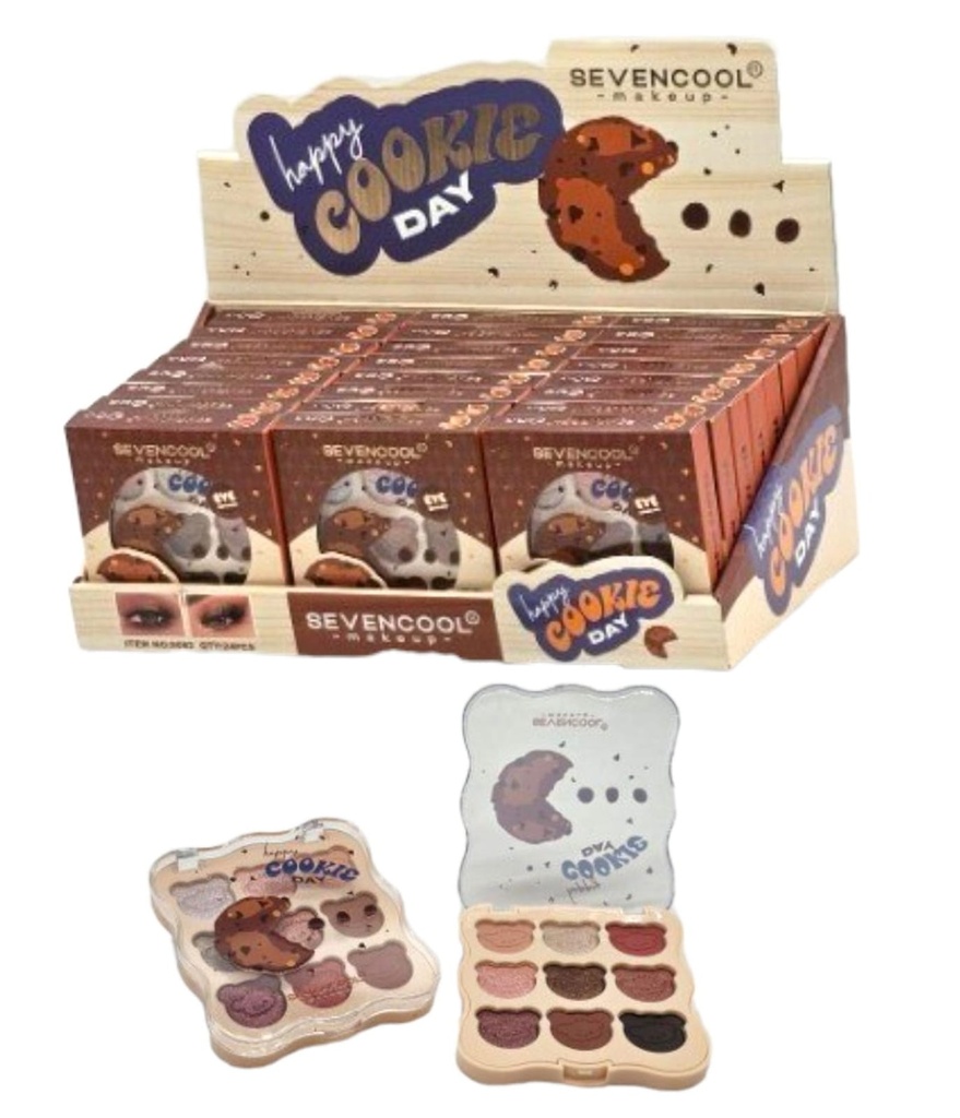 PALETA DE SOMBRAS COOKIE 9 TONOS EN CAJA SEVENCOOL 9092
