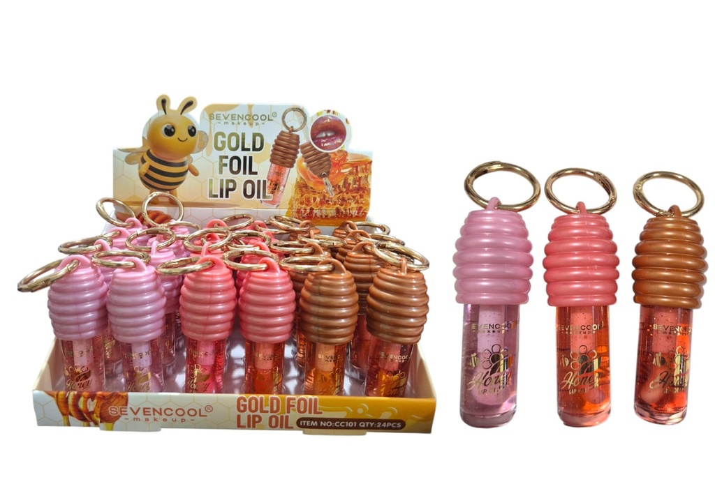 LIP OIL SEVENCOOL COLMENA CON GANCHO P/ COLGAR VARIOS TONOS CC101