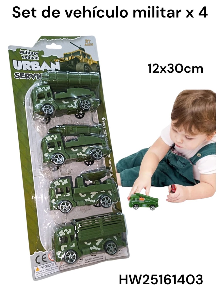 VEHICULO MILITAR X 4 EN BLISTER URBAN 62441
